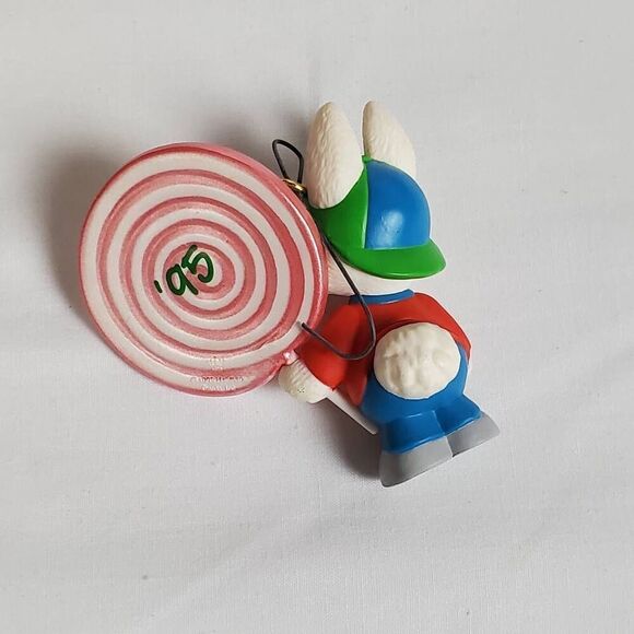1995 Hallmark Keepsake Ornament "Grandson – You're a Treat!" Bunny with Lollipop - Picture 4 of 6